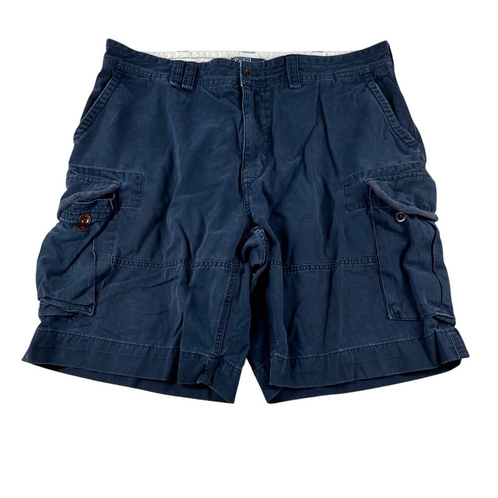 Polo Ralph Lauren Mens Cargo Shorts Size 40 Navy Blue Utility Heavy Cotton